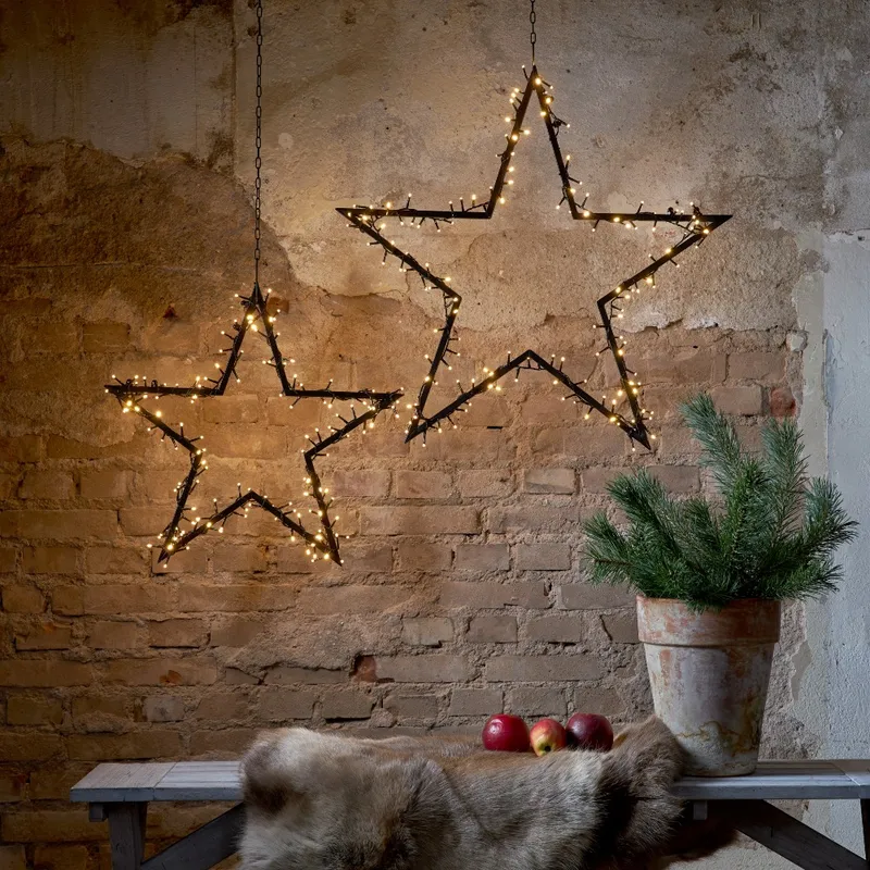 Dekoracja ogrodowa gwiazda Led SPIKY 80cm średnicy Timer — zdjęcie 4