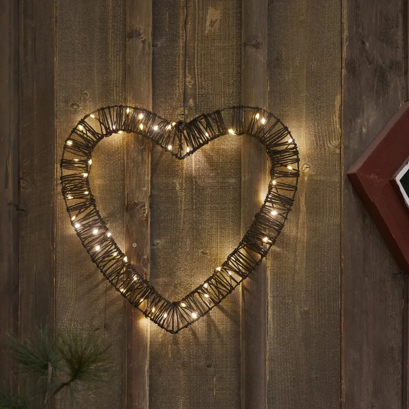 Dekoracja serce wiszące z oświetleniem Led VICKE 40cm na baterie — zdjęcie 4