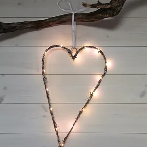 Dekoracja serce wiszące z oświetleniem Led WILLY 40 cm na baterie