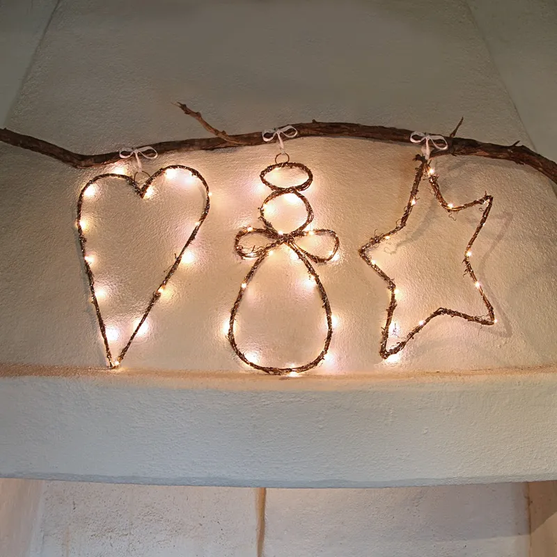 Dekoracja serce wiszące z oświetleniem Led WILLY 40 cm na baterie — zdjęcie 3