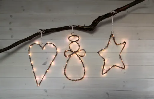 Dekoracja serce wiszące z oświetleniem Led WILLY 40 cm na baterie — zdjęcie 4