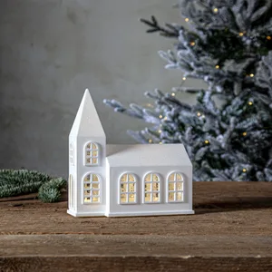 Dekoracja świąteczna Kościół z brokatowym płynem Led VINTER na baterie 20,5cm