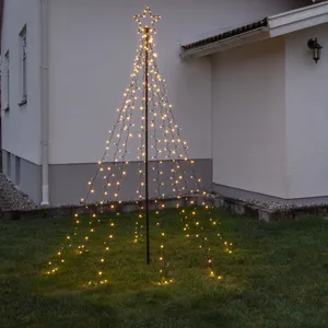 Dekoracja świąteczna LED 8 linii świetlnych z gwiazdą na sztycy Białe Ciepłe SPIKY