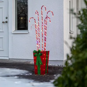 Dekoracja świąteczna Laski Cukrowe w Donicy z oświetleniem Led CANDYCANE 150cm