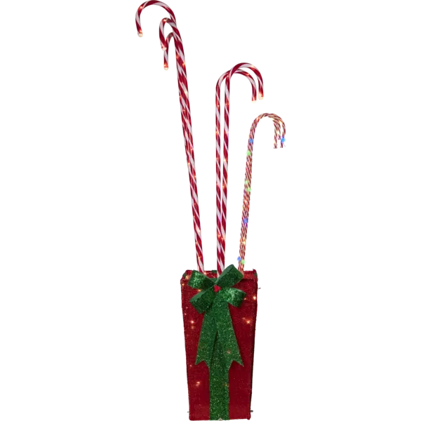 Dekoracja świąteczna Laski Cukrowe w Donicy z oświetleniem Led CANDYCANE 150cm — zdjęcie 2