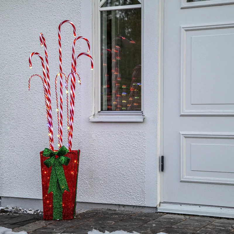 Dekoracja świąteczna Laski Cukrowe w Donicy z oświetleniem Led CANDYCANE 150cm — zdjęcie 4