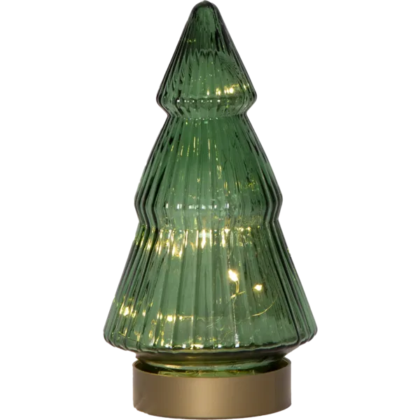 Dekoracja świąteczna szklana choinka Led VERDE 19,50cm na baterie — zdjęcie 2