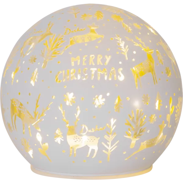 Dekoracja szklana kula z podświetleniem Led MERRY XMAS 12cm  na baterie — zdjęcie 2
