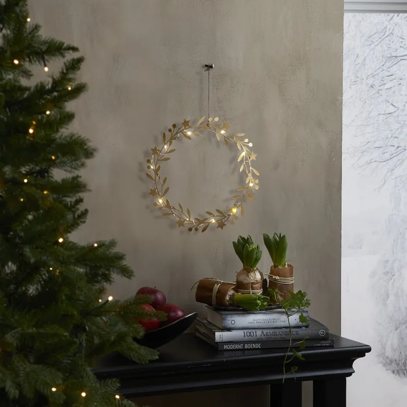 Dekoracja wianek z oświetleniem Led HOLIDAY 28cm na baterie — zdjęcie 3