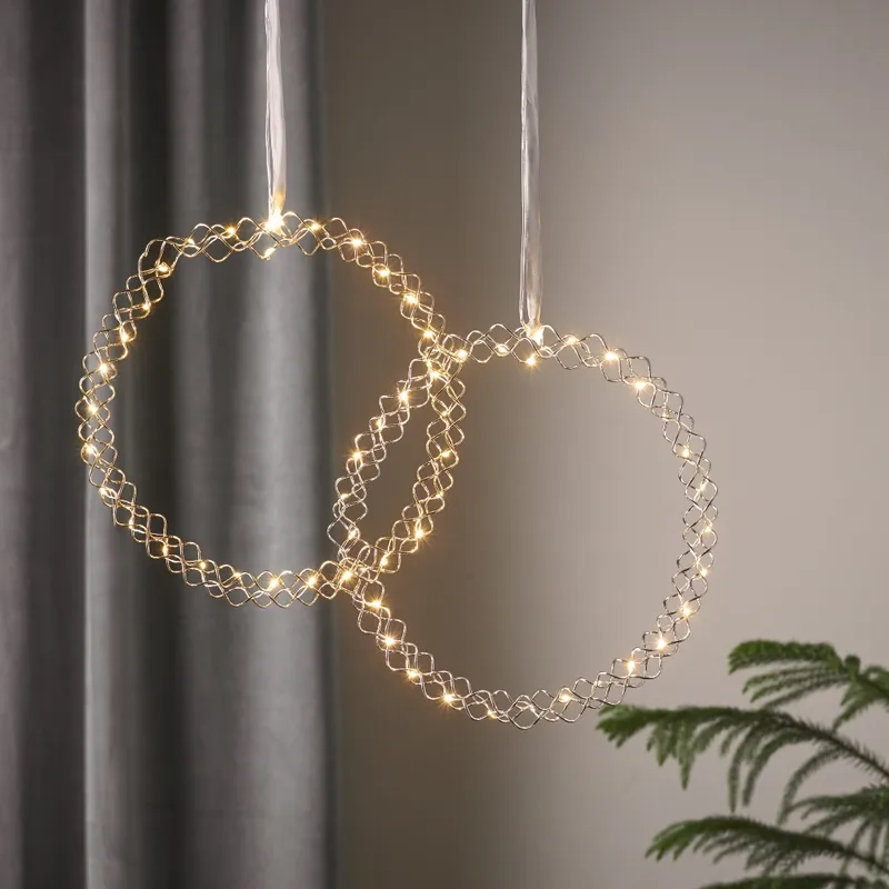 Dekoracja wianek z oświetleniem Led HOOP 30cm na baterie — zdjęcie 3
