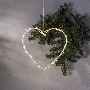 Dekoracja wisząca Serce z oświetleniem Led CRISPY 27cm na baterie