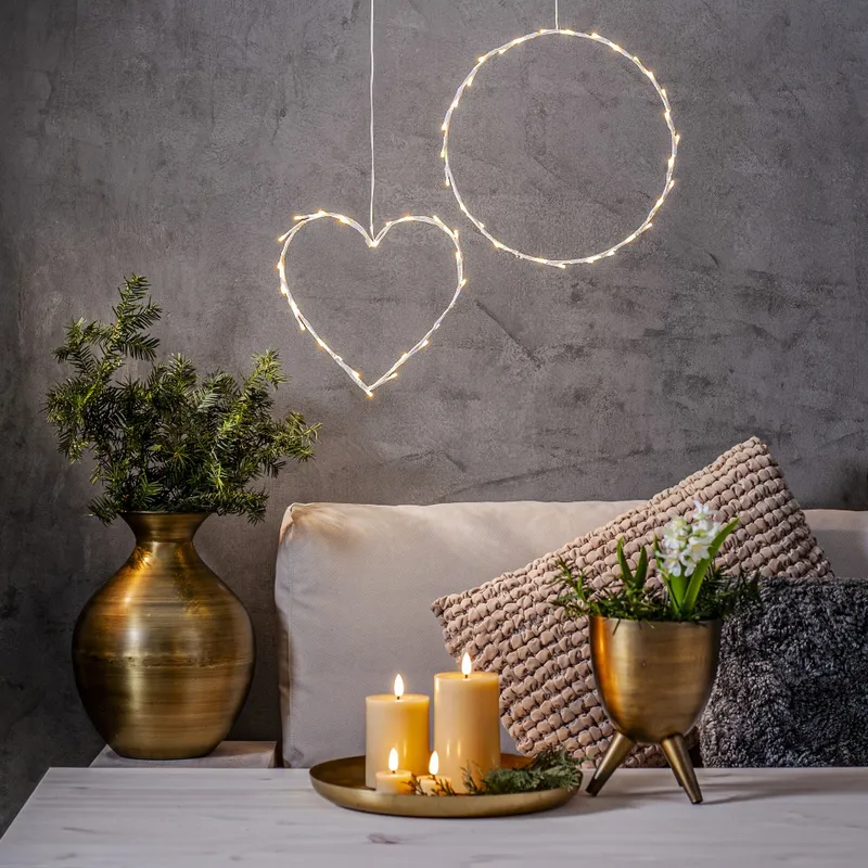 Dekoracja wisząca Serce z oświetleniem Led CRISPY 27cm na baterie — zdjęcie 5