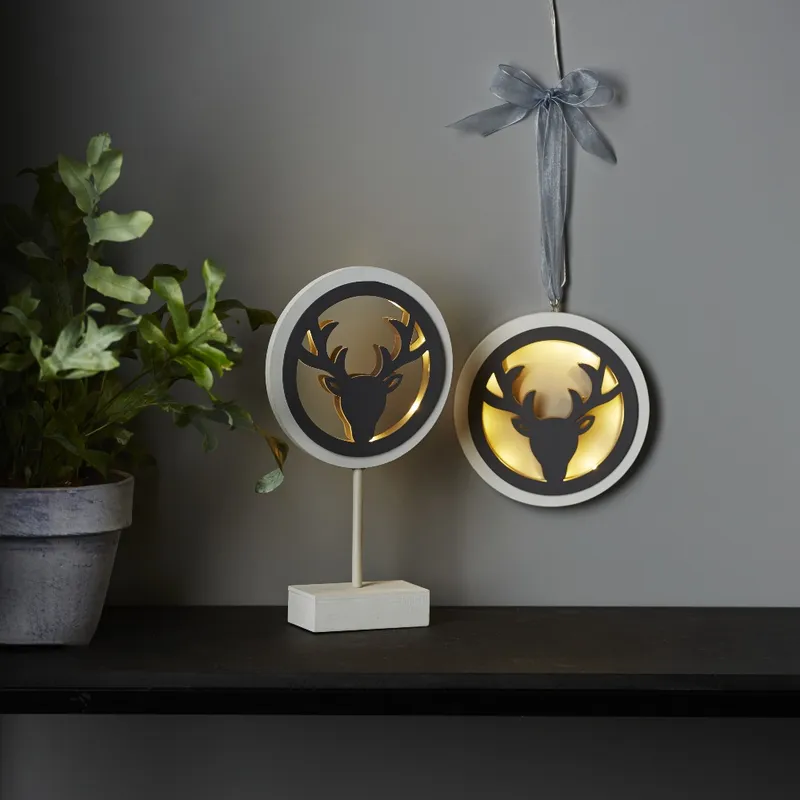 Dekoracja wisząca z oświetleniem Led WOODWORKS 16cm na baterie — zdjęcie 3