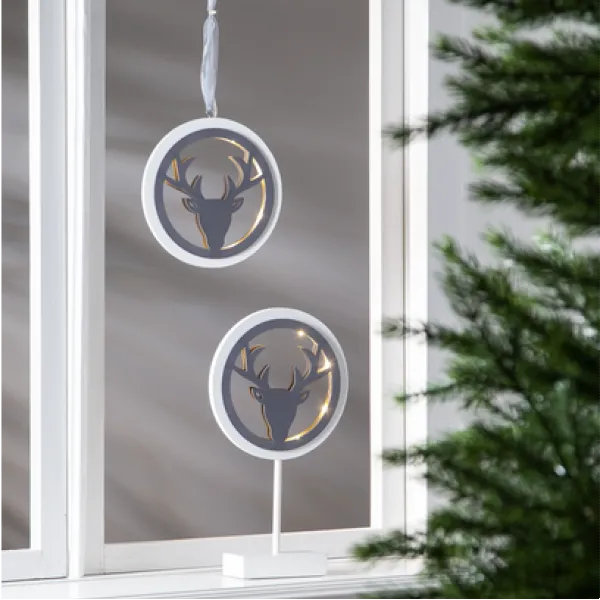 Dekoracja wisząca z oświetleniem Led WOODWORKS 16cm na baterie — zdjęcie 6