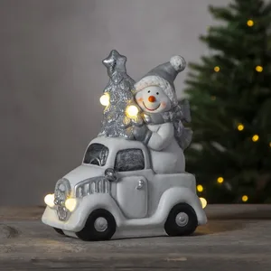 Figurka bałwanek w furgonetce Led FRIENDS 23cm na baterie