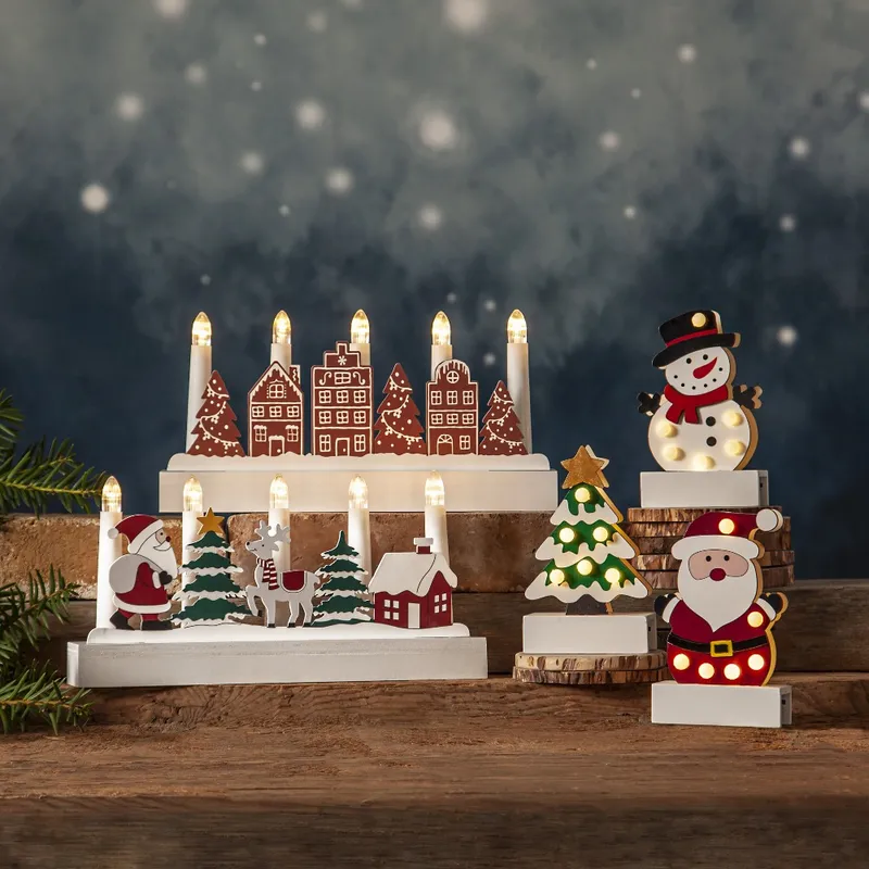 Figurka choinka Led FREDDY 14cm na baterie — zdjęcie 4