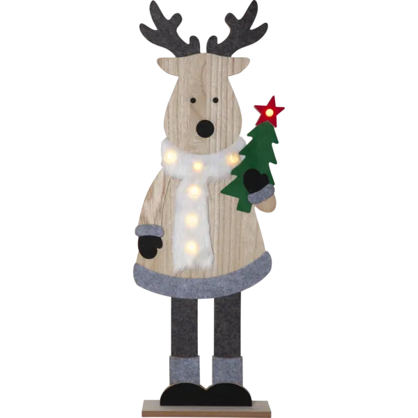 Figurka drewniany Renifer Led BILLY 80cm na baterie — zdjęcie 2