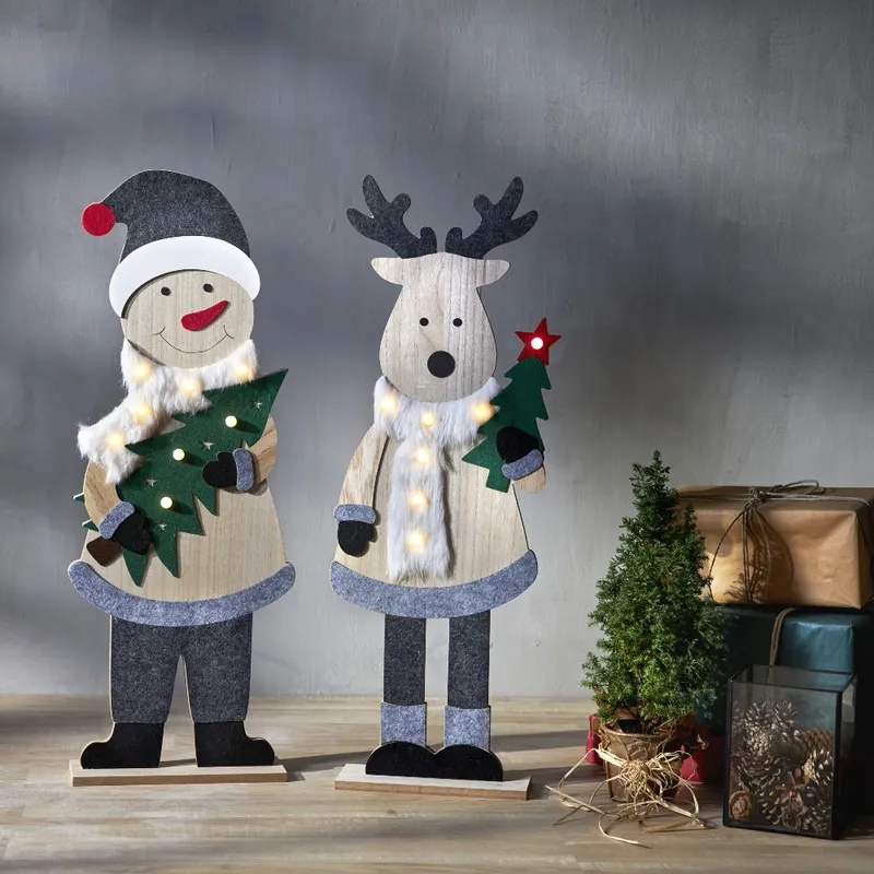 Figurka drewniany Renifer Led BILLY 80cm na baterie — zdjęcie 3