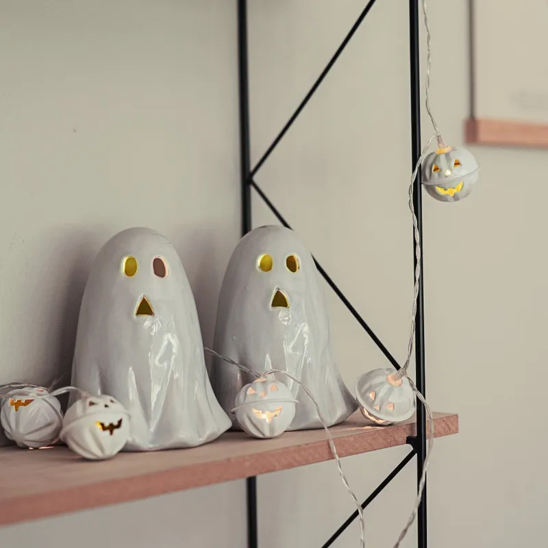 Figurka duszek Led BOO HALLOWEEN 12cm na baterie — zdjęcie 3