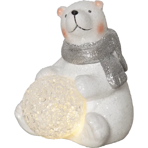 Figurka miś polarny ze śnieżną kulą Led POLARE 11cm na baterie — zdjęcie 2