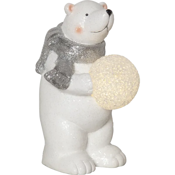 Figurka miś polarny ze śnieżną kulą Led POLARE 20,50cm na baterie — zdjęcie 2