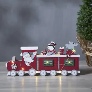 Figurka świąteczna drewniana ciuchcia Led BILLY