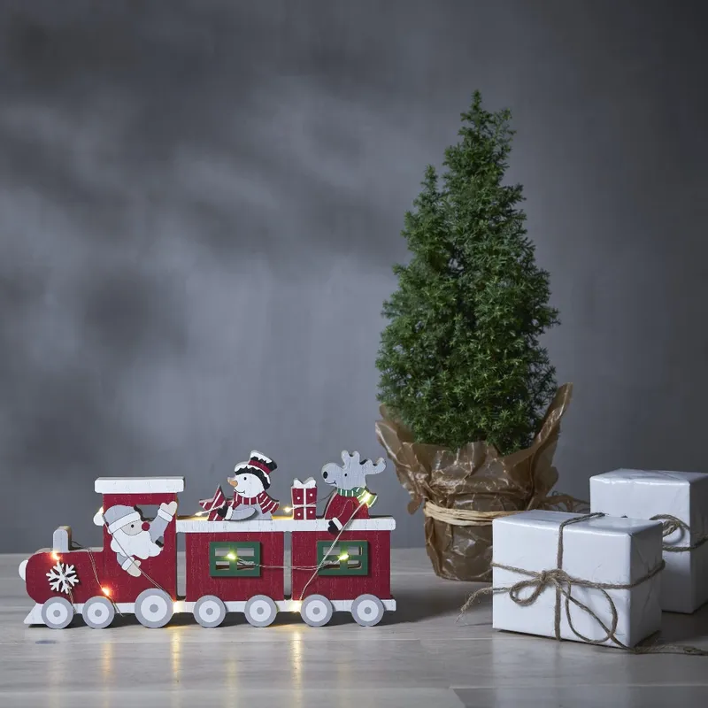 Figurka świąteczna drewniana ciuchcia Led BILLY — zdjęcie 3