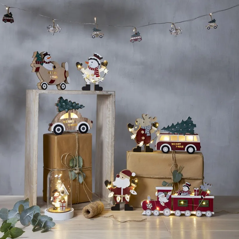 Figurka świąteczna drewniana ciuchcia Led BILLY — zdjęcie 4