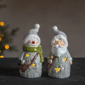 Figurki Św. Mikołaj i bałwanek Led FRIENDS 14cm na baterie