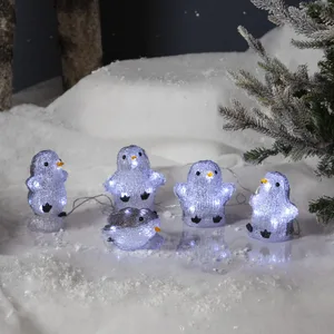 Figurki ogrodowe pingwinki Led CRYSTALO na baterie IP44