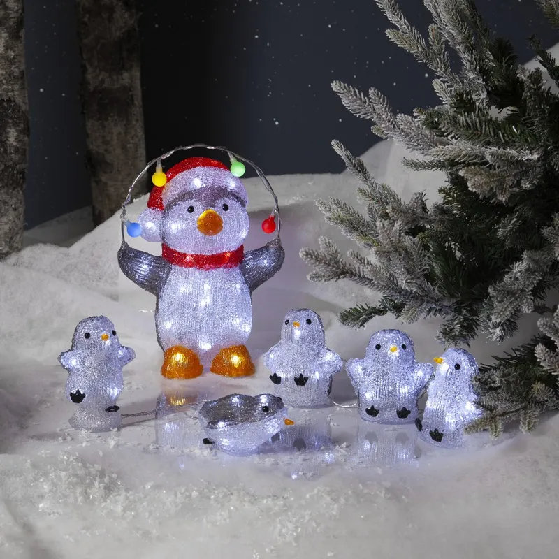 Figurki ogrodowe pingwinki Led CRYSTALO na baterie IP44 — zdjęcie 3