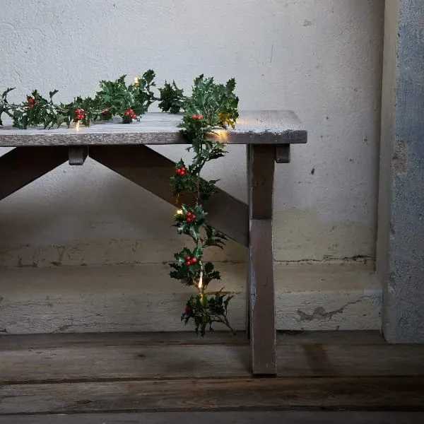 Girlanda ostrokrzew z oświetleniem Led HOLLY 180cm na baterie — zdjęcie 5