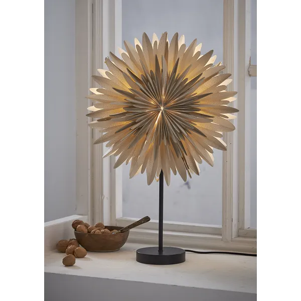 Gwiazda stojąca beżowa WINTER 60cm wysokości metalowa podstawa wymienne żarówki LED E14 — zdjęcie 4