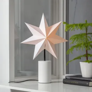 Gwiazda stojąca biała STILA z dodatkowym kloszem 50cm wysokości wymienne żarówki LED E14