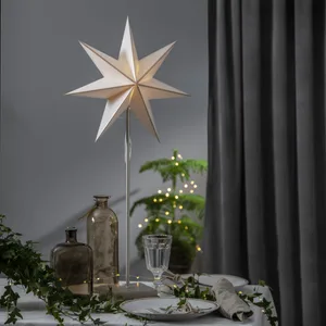 Gwiazda stojąca biało-perłowa Led ASTRO 74cm wysokości na baterie