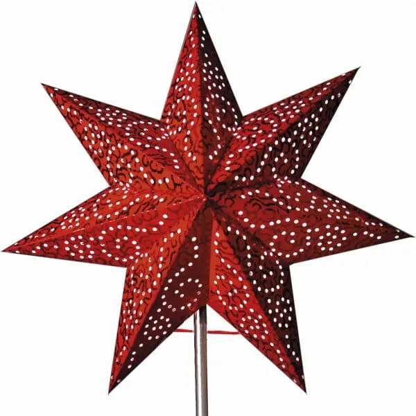 Gwiazda stojąca czerwona ANTIQUE  55cm wysokości metalowa podstawa wymienne żarówki LED E14 — zdjęcie 3
