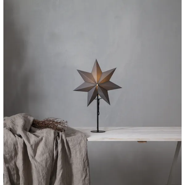 Gwiazda stojąca szara MIXA 50cm wysokości metalowa podstawa wymienne żarówki LED E14 — zdjęcie 3