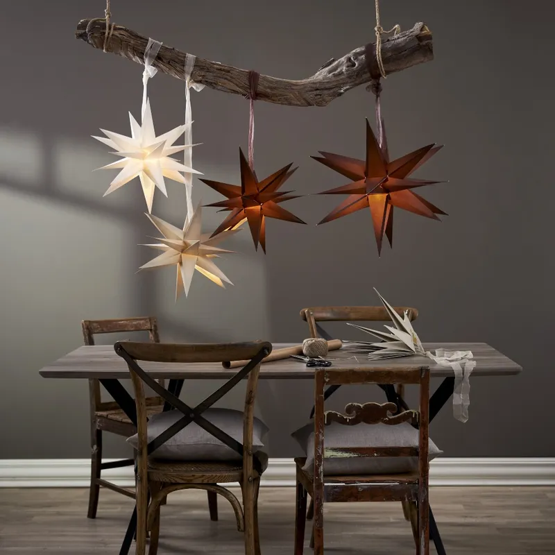 Gwiazda wisząca beżowa 3D DECEMBER 55cm — zdjęcie 4