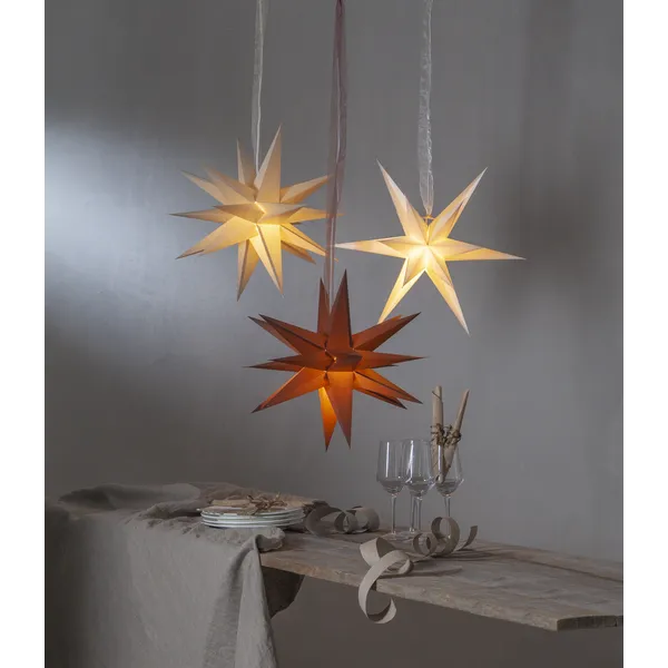 Gwiazda wisząca beżowa 3D DECEMBER 55cm — zdjęcie 9