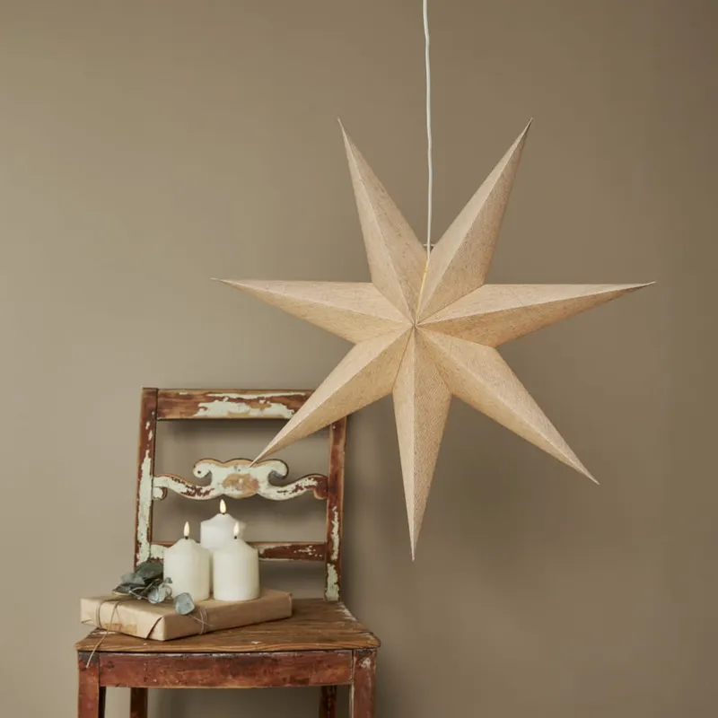 Gwiazda wisząca beżowa COTTON 60cm — zdjęcie 5