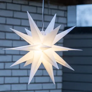 Gwiazda wisząca biała 3D Led ALICE 60cm na baterie