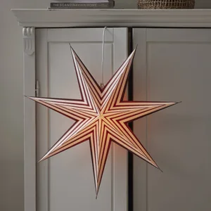 Gwiazda wisząca biała w czerwone paski STRIPE 60cm