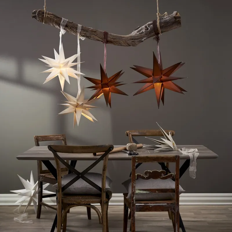 Gwiazda wisząca brązowa 3D DECEMBER 55cm — zdjęcie 3