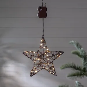 Gwiazda wisząca brązowa Led VICKE 30cm na baterie