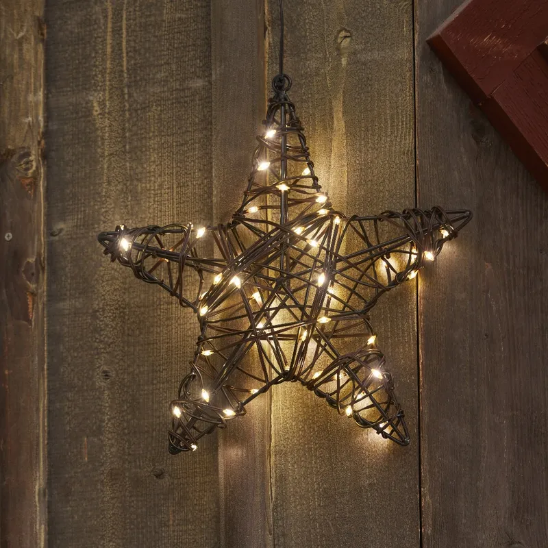 Gwiazda wisząca brązowa Led VICKE 30cm na baterie — zdjęcie 3