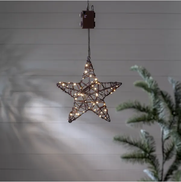 Gwiazda wisząca brązowa Led VICKE 30cm na baterie — zdjęcie 10