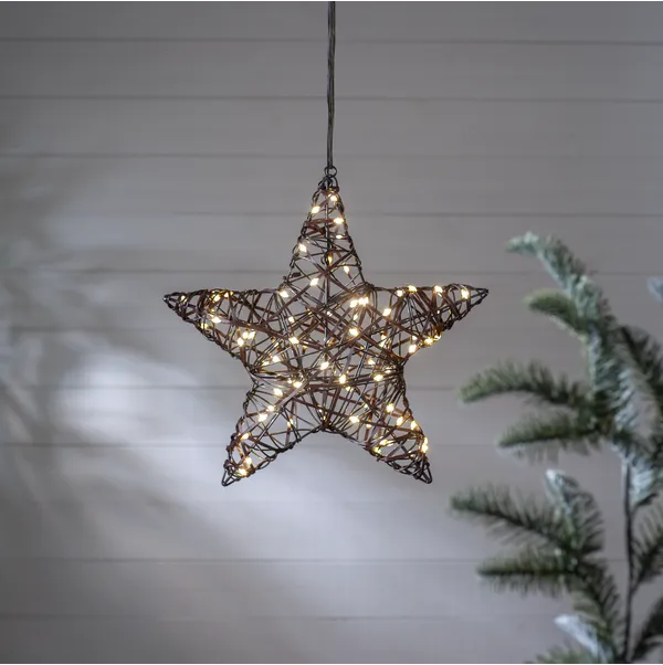 Gwiazda wisząca brązowa Led VICKE 40cm — zdjęcie 9