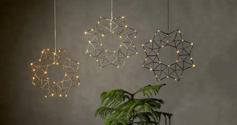 Gwiazda wisząca czarna Led EDGE 40cm — zdjęcie 8