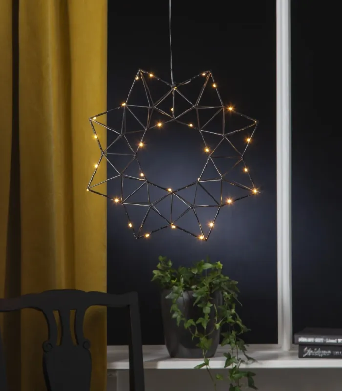Gwiazda wisząca czarna Led EDGE 40cm — zdjęcie 9