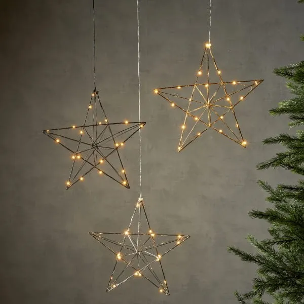 Gwiazda wisząca czarna Led LINE 38cm — zdjęcie 3